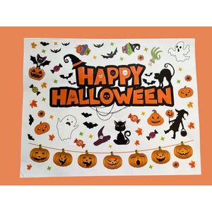 NEW Halloween Window Clings Decorations Spooky Party Decor Decals 10 XL‎ Sheets